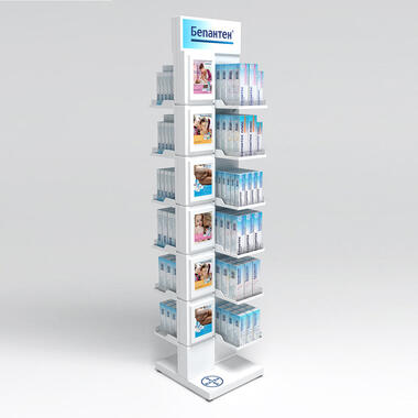 floor display for pharmacy for hygiene goods