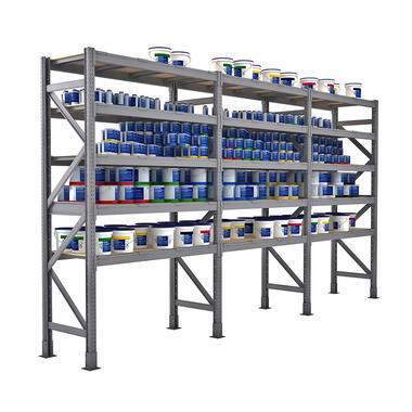 rack for goods storage  in a trade zone or warehouse area