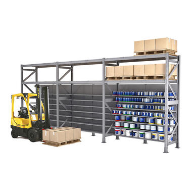 rack for goods storage  in a trade zone or warehouse  area